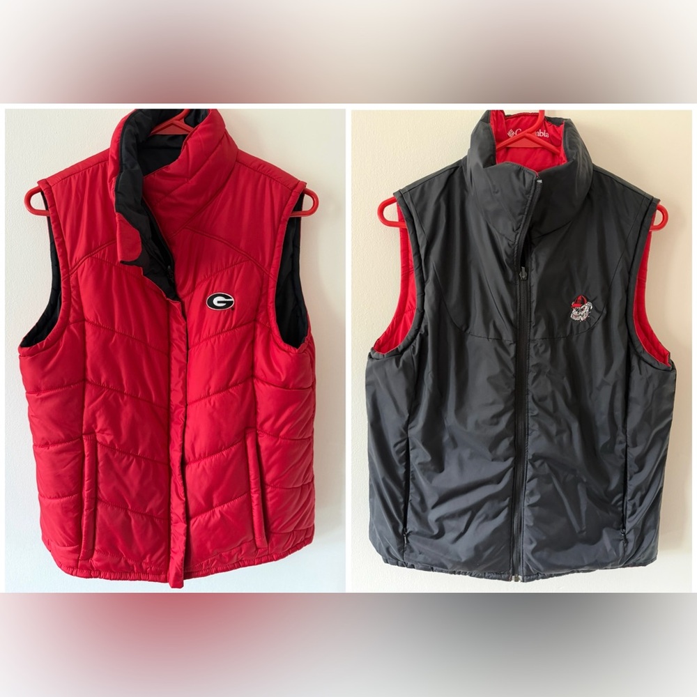 Columbia Reversible Puffer Vest – University of Georgia Bulldogs Womens Size M - Picture 2 of 6